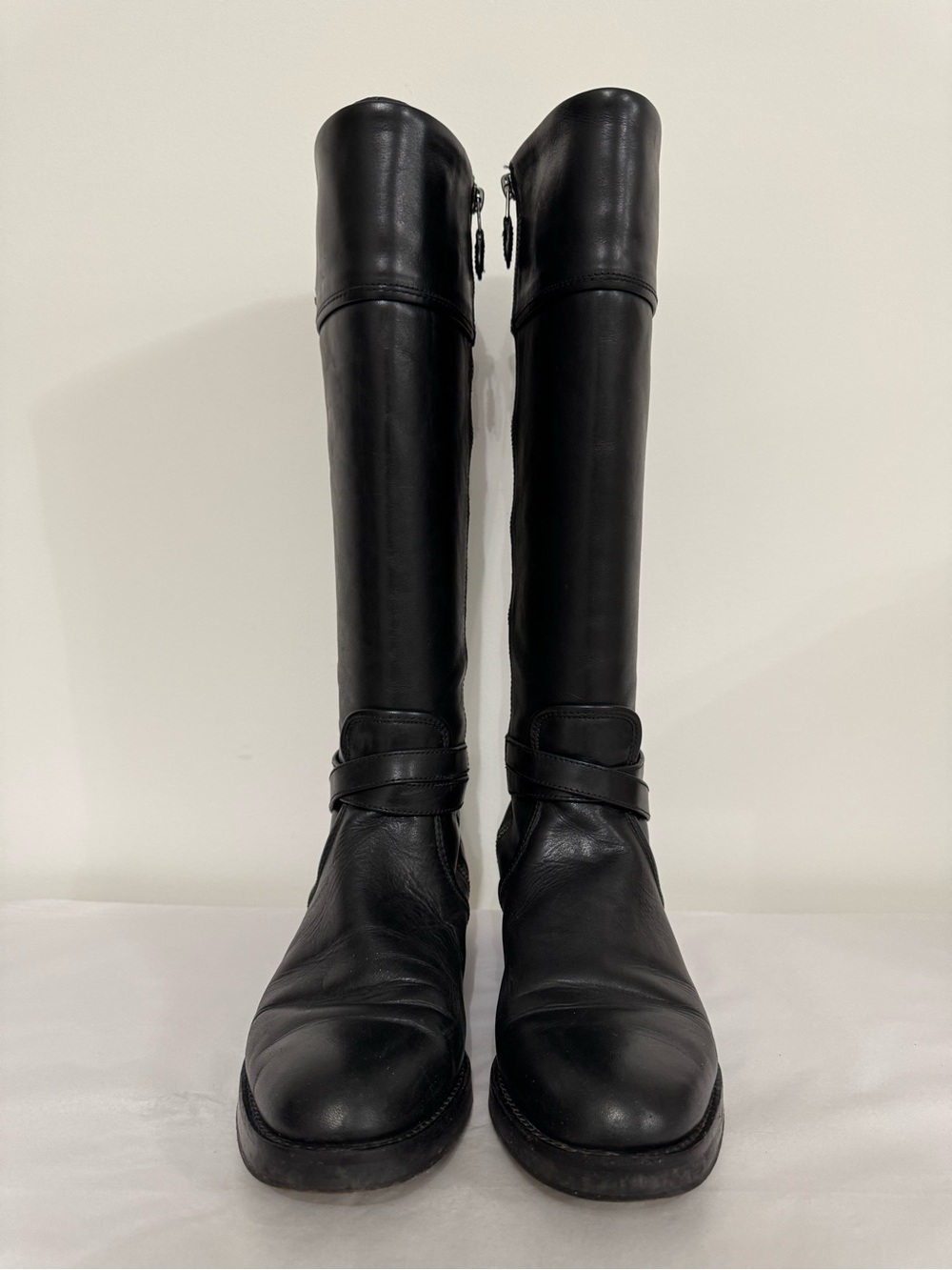 Coach ELM Black Leather Tall Riding Boots SZ 9 - Picture 3 of 13